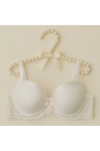 gigigiyim Σουτιέν χωρίς στήριγμα Satin Detail Ruched C Cup Λευκό