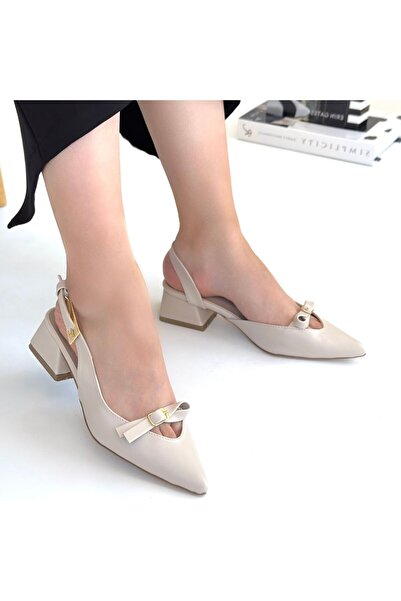 Erbilden Rewat Beige Skin Heeled Shoes