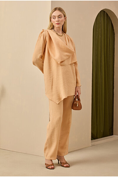 HEQA Костюм с шал яка от модал, светло сьомга