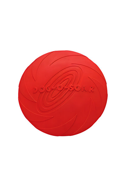 Froggo فريزبي أحمر مطاطي متين - قرص لعب مريح وصديق للأسنان