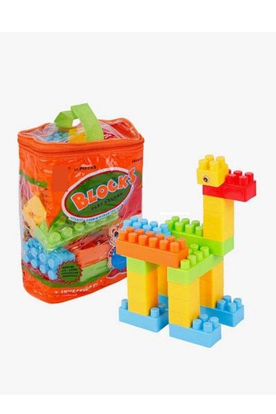 Happy Home 34-Piece Building Blocks Set With Tote 3+ Years