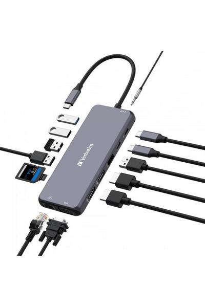 Verbatim 14port CMH-14 USB-C Pro Çok Bağlantı Noktalı Dock