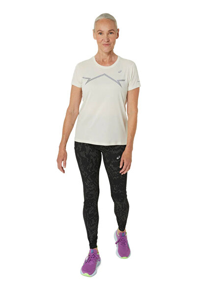 Asics 2012C938-200LITE-SHOW SS TOP Bej Kadın Bisiklet Yaka Regular Fit Baskıl...
