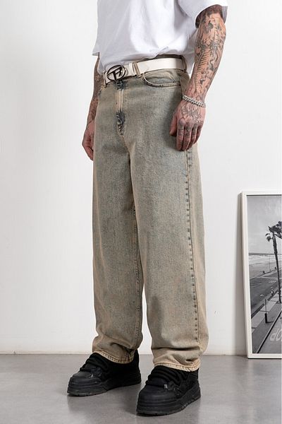 HOUSEOFGRIZZLY Baggy Fit Distressed Jeans