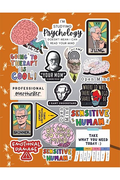 hediyenebak Psychology Themed Sticker Set |   Laptop Agenda Notebook Tablet Phone Notebook Sticker Bullet Journal