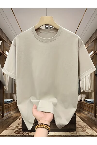 MODAVİBE Tricou simplu de bază – Decolteu tip crew neck, Bumbac poliester, Țe...