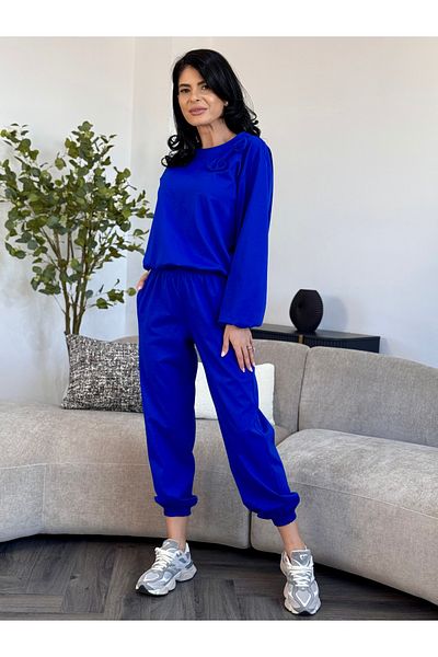 RAMONA BADESCU EXCLUSIVE Casual set with trousers and blouse with decorative bow