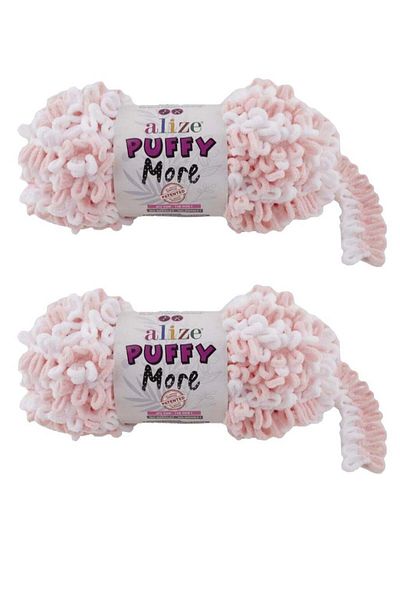 Alize 2 spools of Puffy More wool yarn made in Türkiye, color number 6272