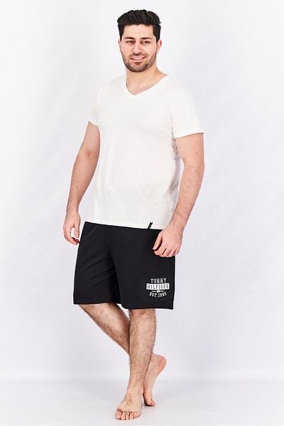 Tommy Hilfiger Men Drawstring Graphic Print Sleepwear Shorts, Black