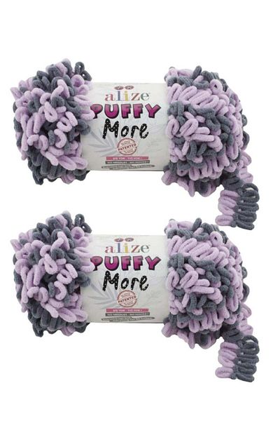 Alize 2 spools of Puffy More wool yarn made in Türkiye, color number 6285