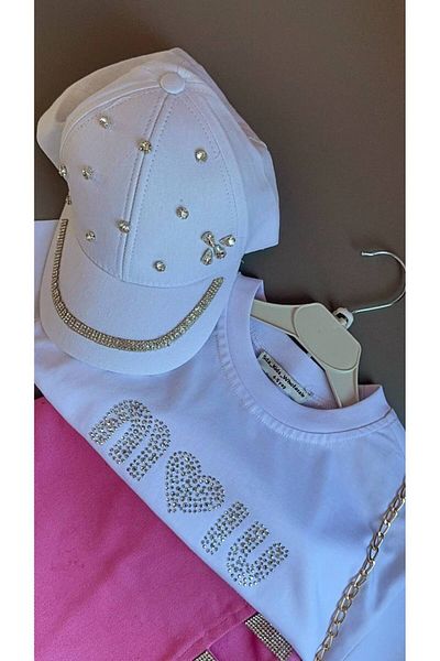 SILA Girl's festival combined shorts skirt-t-shirt-hat-cream bag 4 pieces