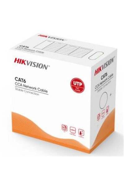 Hikvision DS-1LN6UU-CCA CAT6 U-UTP 24 AWG 305 Metre Ağ Kablosu, CCA, 0,57 mm