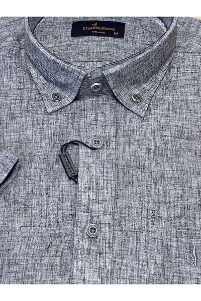 Daniel Bessi Classic Cut 100% Cotton Short Sleeve Men's Shirt with Pockets