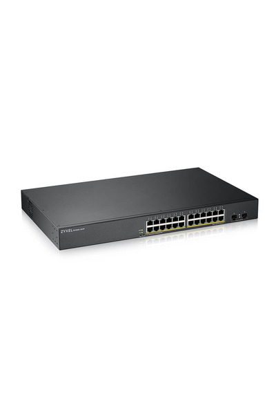 ZyXEL GS1900-24HP V2, 24 Port, GigaBit, PoE 170W, 2 Port GigaBit SFP, Yönetilebilir, Rackmount Switc