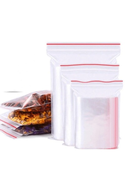 Florex Kilitli Poşet 6x7 500 Adet Kilitli Şeffaf Naylon Torba Ambalaj Kına Ve Çerez Poşeti