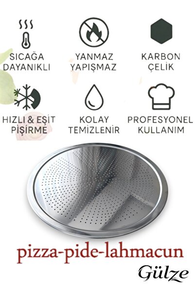 Maglor Stainless Steel Pizza-Pita-Lahmacun Tray / Baking and Presentation Tray (32 cm)