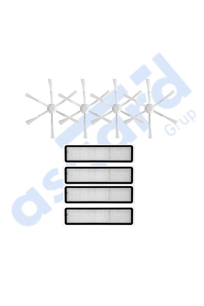 Asgard Grup Dreame D9، D9 Max، L10 Pro، D9 Pro متوافق مع 4 فرشاة جانبية و4 مرشحات