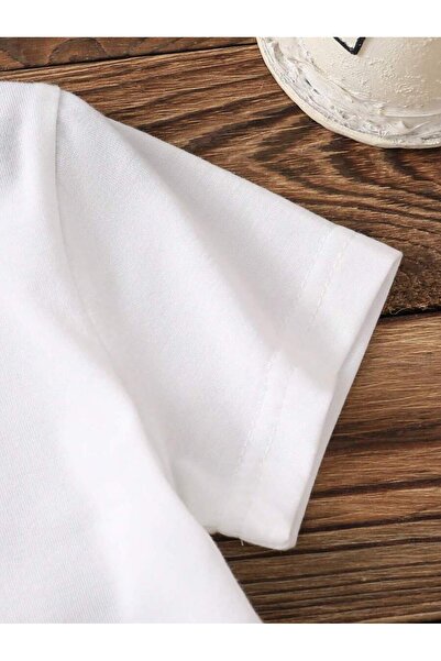 ELNOYA Unisex Cotton White Oversize "Sea Creatures" Printed Children's Comfortable Daily T-Shirt