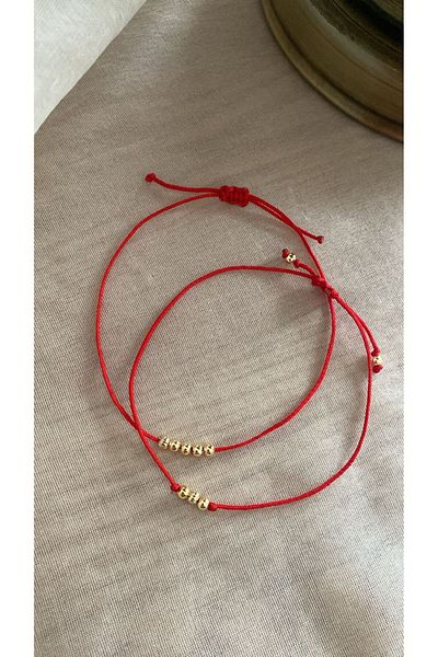 BAE ATOLYE Two Pieces Combination Ball Red Rope Bracelet