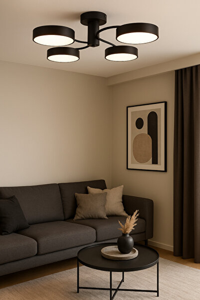 Turanconcept Vale 4lü Led Avize Modern Tasarım Enerji Tasarruflu 3 Renk Işık ...