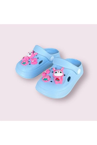Seha Rooster Girl Child Sticker Light Sole Closed Front Slippers Sandals