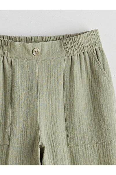 LC Waikiki LCW Kids Beli Lastikli Müslin Kız Çocuk Pantolon (S5)