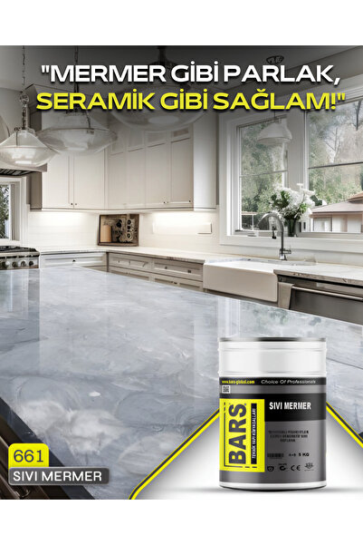 BARS PROEPO FLOOR 661 Sıvı Mermer & Seramik, Metalik Efektli Dekoratif Zemin ...