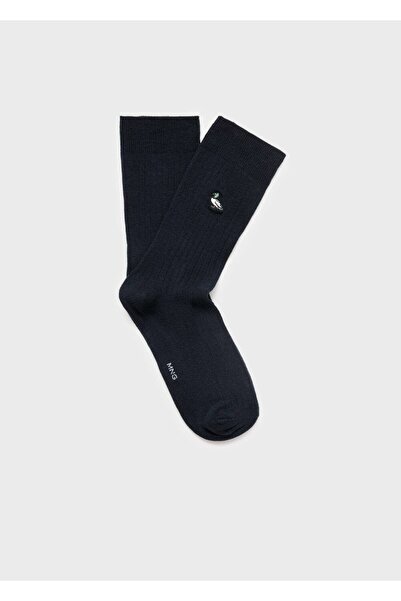 MANGO Man İşlemeli pamuklu çorap