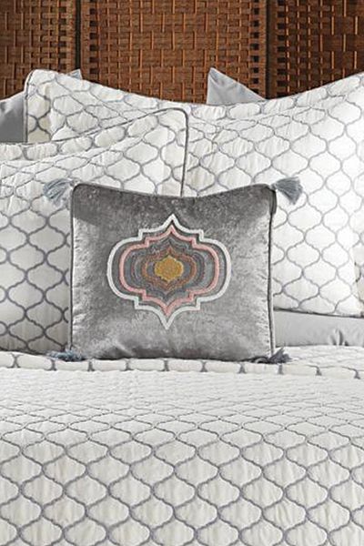 Teksev Луксозно покривало за легло Melody Cream-Grey от коприна, меко и двойно