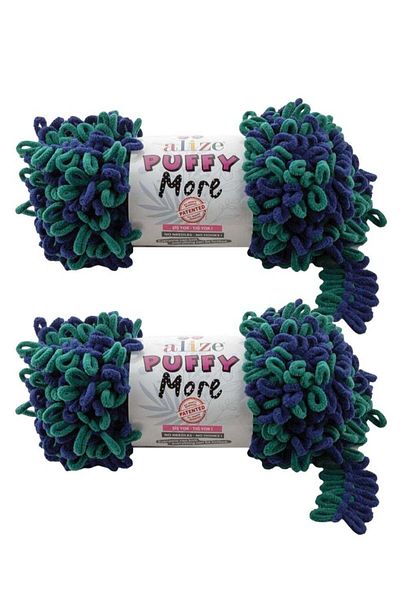 Alize 2 spools of Puffy More wool yarn made in Türkiye, color number 6293