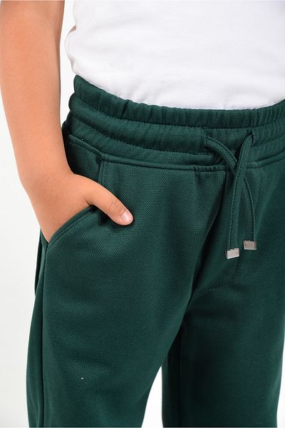 KİDSPİTİRCİK Green Jogger Pants Lakos Fabric with Side Pockets - Elastic Waist - Laces