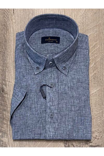 Daniel Bessi Classic Cut 100% Cotton Short Sleeve Men's Shirt with Pockets