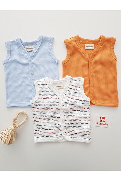 ilkimbebe Striped Patterned 3-Piece Vest