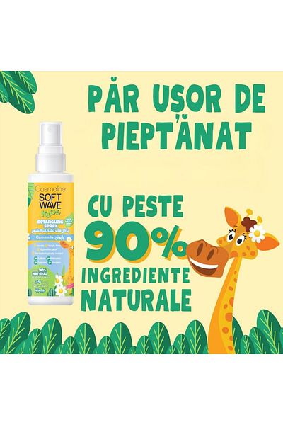 COSMALINE Set Sampon 400ml si Spray descurcare 125ml Soft Wave Kids, >90% ingrediente naturale, copii, musetel