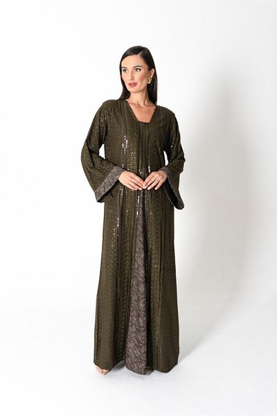 IKKXA Embroidery Sparkling Jalabiya