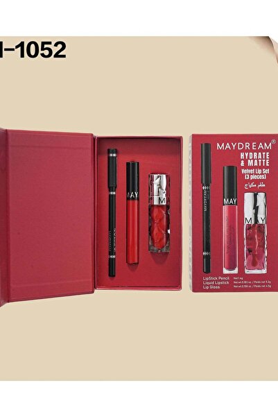 Mi Dream Luxury Makeup Set 3×1 - Lipstick, Gloss, and Eyeliner in Elegant Box