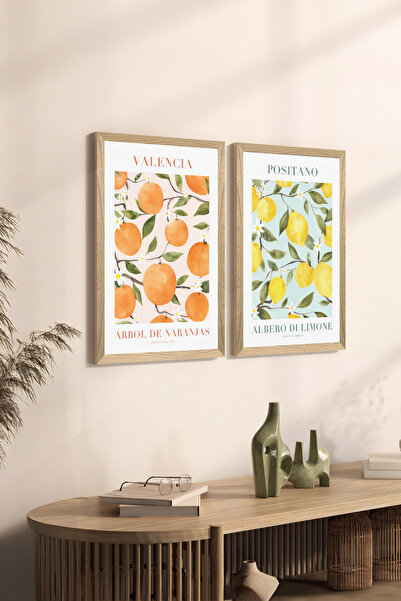 Artavessa 2 Parça Ahşap Çerçeve Görünümlü Mdf Tablo Seti 20x30 Cm - Model 3