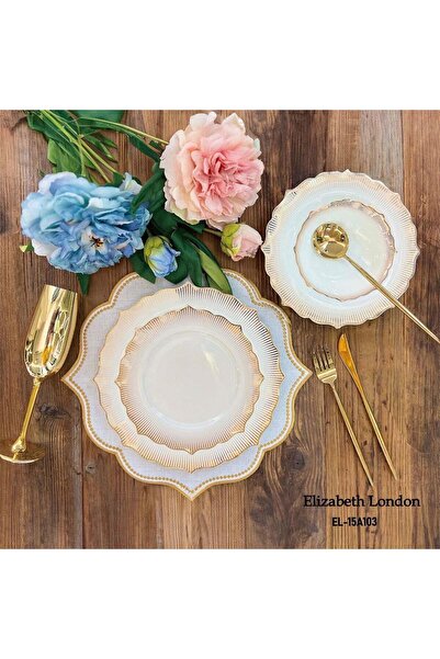 Altabi Elizabeth London 24 Parça Yemek Takımı Altın Yaldızlı Süper İnce Tasarım