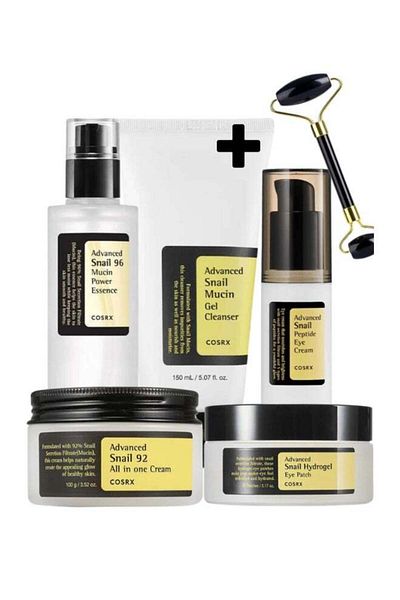 Cosrx Optimal Snail-Powered Skincare Pack 5 & Face Massage Roller
