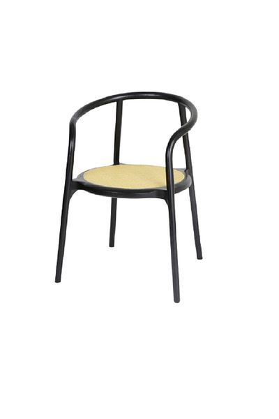rexa Luxury Modern Restaurant Dining Room Table Set 6 Outdoor Black Wooden Rattan Chairs