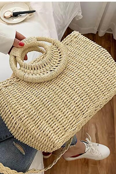 İstangül Butik حقيبة لونا لوب المصنوعة يدويًا من القش