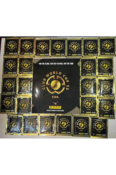 Panini Clup Wolrd Cup 25 Panini New Product 25 Packs of Player Stickers +Licensed Sticker Album
