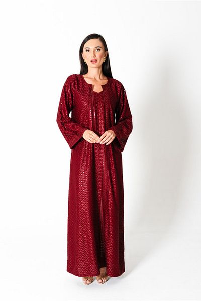 IKKXA Embroidery Sparkling Jalabiya