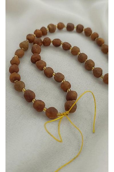 Hd Marketim Necklace Fossil Amber Amber Natural Stone Adjustable Rope Adult Necklace