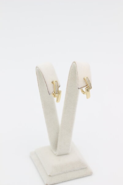 XUPING JEWELRY Stil Incisi/ 14 Ayar Altın Kaplama Çakra Zirkon Taşlı Küpe