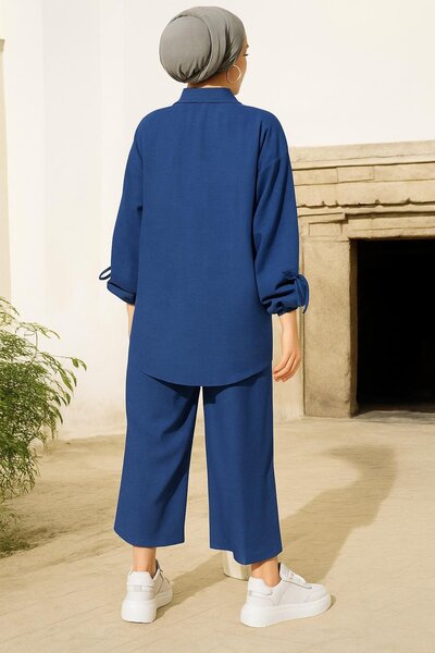 HAKKE Button Detailed Double Linen Set