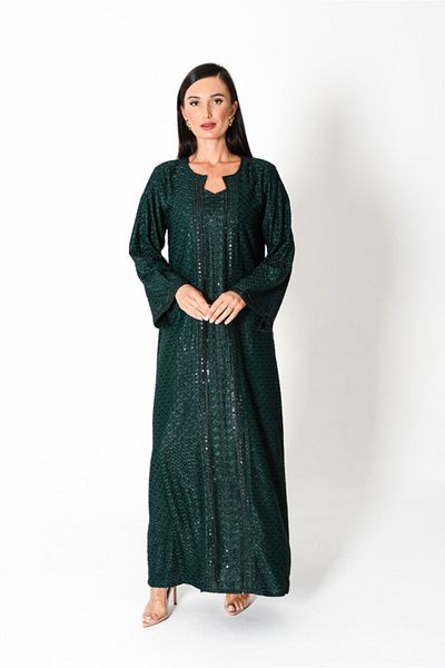 IKKXA Embroidery Sparkling Jalabiya