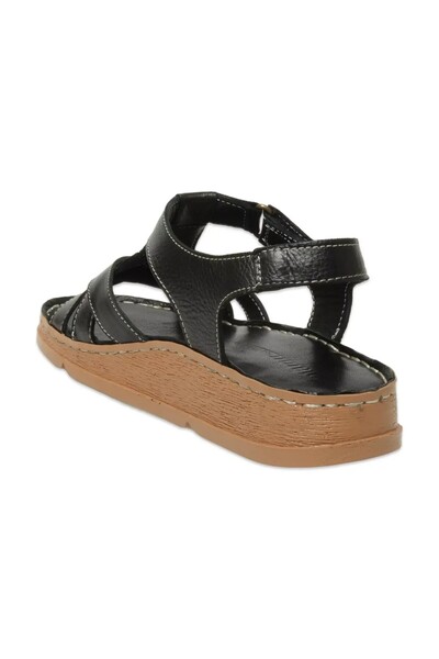 Mammamia D25Ys-2440 Women's Genuine Leather Comfort Sandals Black