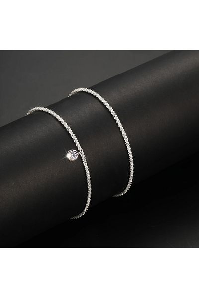 GlassySKY Shimmering Elegant 2-Piece Bracelet Set Light Luxury Sparkling Gift