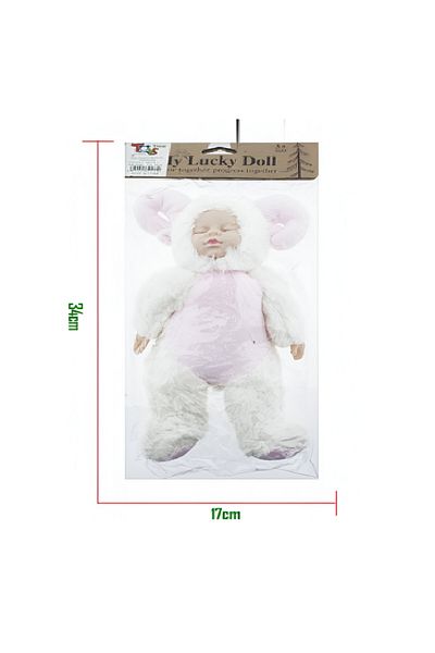 rexa Lucky Doll Sleeping Baby in Animal Costume – Soft Plush Toy for Kids (34cm)